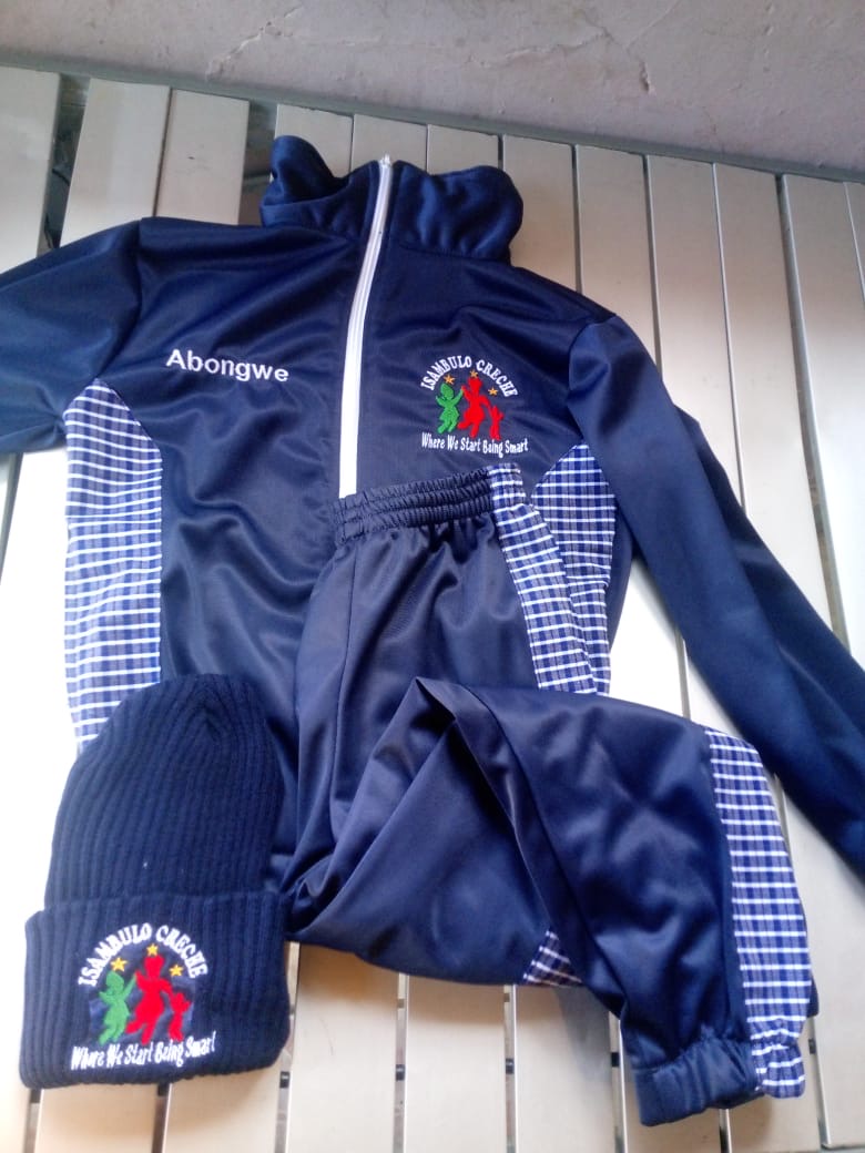 Blue and white school sports jacket